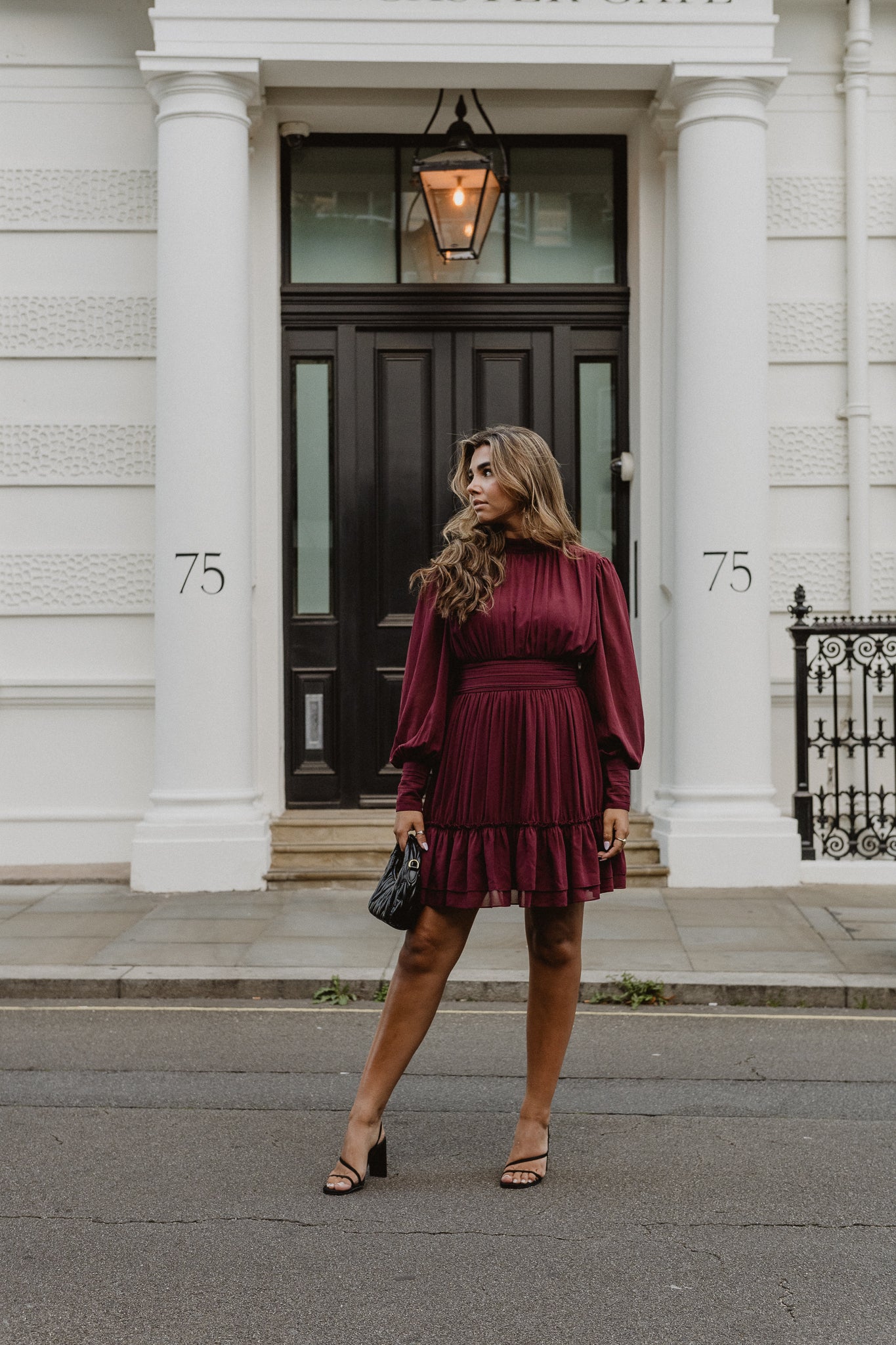 AWBIRDIA Short Dress - Tawny Port